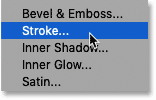 Adding a Stroke layer effect in Photoshop