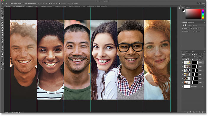 All images have been placed in the vertical collage in Photoshop