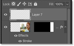 The new layer appears above the images in the Layers panel