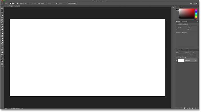 The new Photoshop document is created.