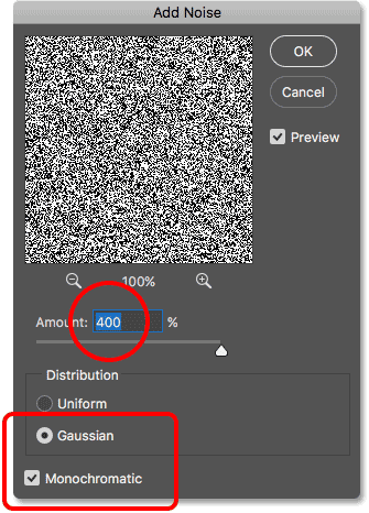 Adding noise to the displacement map document in Photoshop