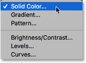 Adding a Solid Color fill layer in Photoshop