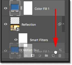 Moving the blue fill layer below the Reflection layer