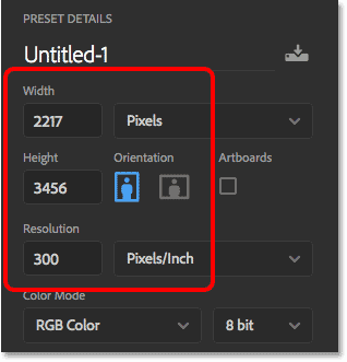 Creating a new document the same size as the other document in Photoshop