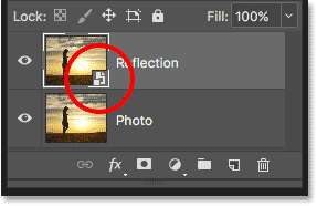 The Reflection layer has been converted to a Smart Object