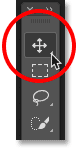 Selecting the Move Tool from the Toolbar in Photoshop