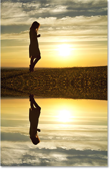 face reflection in water