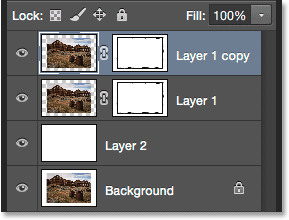 A copy of Layer 1 appears above the original.