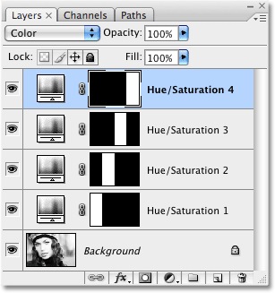 The Layers palette in Photoshop.