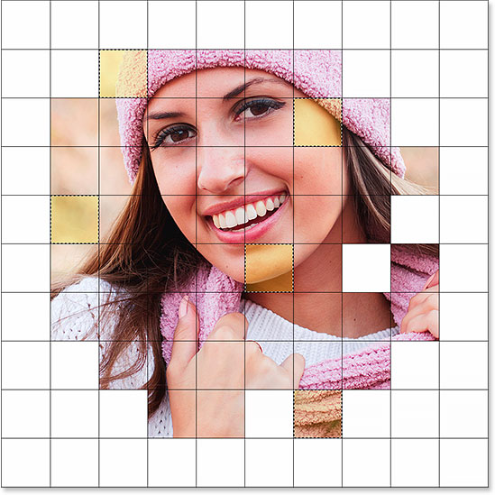 Selecting other squares in the grid. 