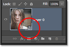 The layer has been converted to a Smart Object.