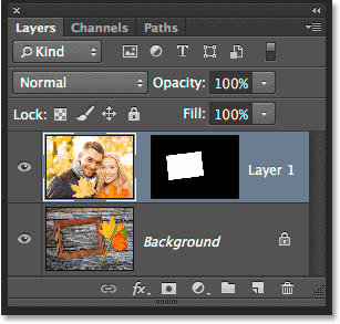 تعرض لوحة Layers الصورة الثانية على طبقتها الخاصة.