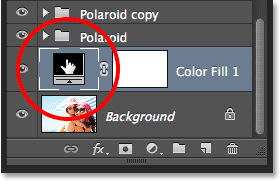 Double-clicking on the Fill Layer's color swatch.