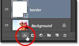 Clicking the Layer Styles icon in the Layers panel.