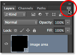 Clicking the Layers panel menu icon.