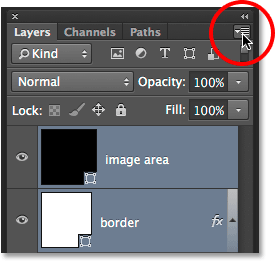 Clicking once again on the Layers panel menu icon.