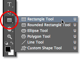 Selecting the Rectangle Tool.