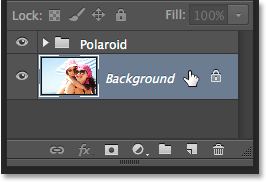 Selecting the Background layer.