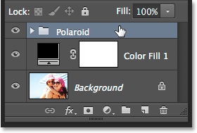 Selecting the layer group in the Layers panel.