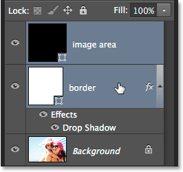 Selecting both shape layers in the Layers panel.