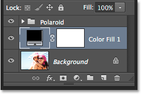 The Layers panel showing the new Solid Color fill layer.