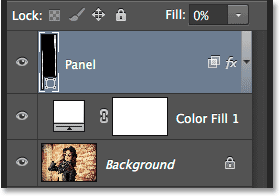 The Layers panel after toggling the layer effects closed