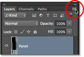 Clicking the Layers panel menu icon