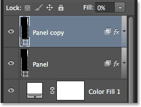 The Layers panel showing the copy of the Panel layer