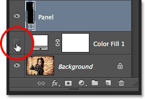 Clicking again on the fill layer's visibility icon