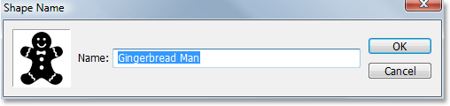 Adobe Photoshop tutorial image: Naming my shape.