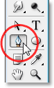 Adobe Photoshop tutorial image: Selecting the Pen Tool from the Tools palette in Photoshop.