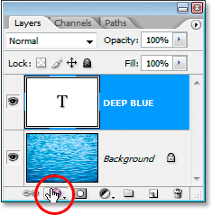 Click the Add Layer Style icon at the bottom of the Layers palette