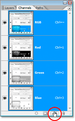 Click the Create New Channel icon at the bottom of the Channels palette.