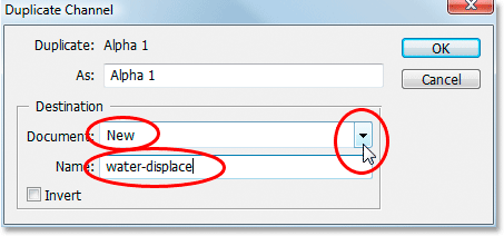 The Duplicate Channel dialog box