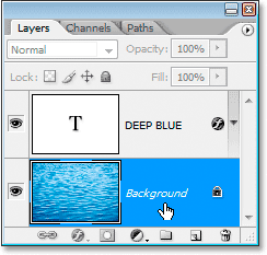 Click on the Background layer in the Layers palette to select it