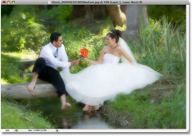 The soft focus effect applied to the photo. Image © 2008 Photoshop Essentials.com.