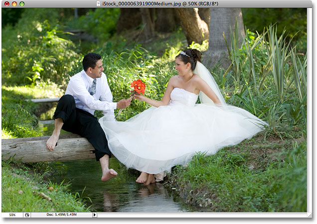 A wedding photo. Image licensed from iStockphoto by Photoshop Essentials.com.