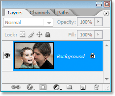 Photoshop's Layers palette currently showing the Background layer.