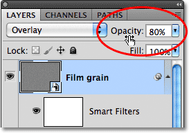 Lowering the opacity of the Film grain layer.