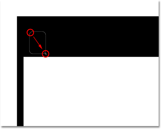 Setting the Radius value for the Rounded Rectangle Tool in the Options Bar.