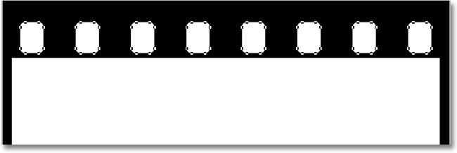 The shapes along the top row of the film strip are now spaced evenly.