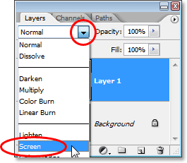 Changing the blend mode of the fireworks layer from 'Normal' to 'Screen'.