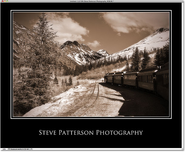 Photoshop gallery print photo frame effect. Image © 2010 Steve Patterson, Photoshop Essentials.com