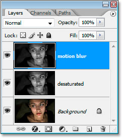 Three layers now in the Layers palette