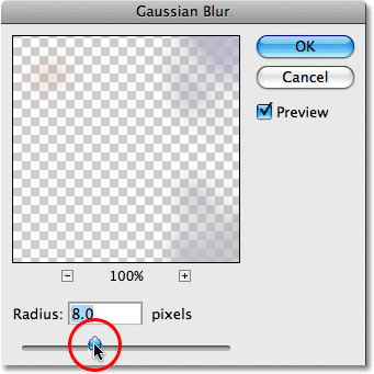 مرشح Gaussian Blur في Photoshop.