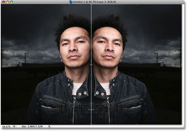 Photoshop mirror effect. Image © 2008 Photoshop Essentials.com.