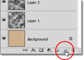 Photoshop New Layer icon.