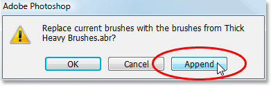 Append the brush set to the default brushes