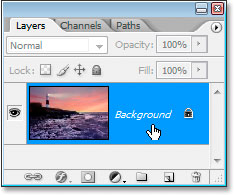 طبقة الخلفية في لوحة Layers في Photoshop