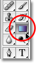 Selecting the Gradient Tool from the Tools palette in Photoshop CS3. Image © 2009 Photoshop Essentials.com.